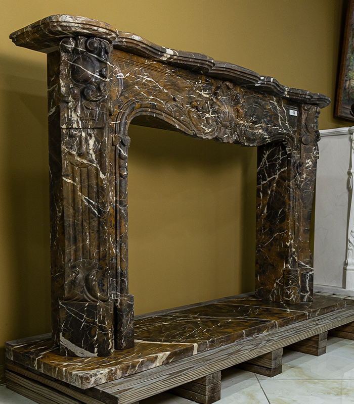 Marble Fireplaces  - Louis XII Mantel In Rare Portoro Marble - MFP-2540